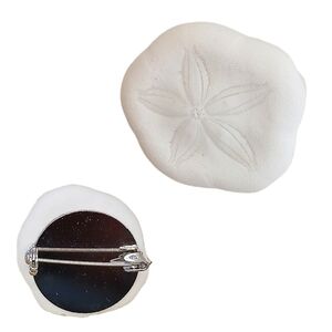 Sand Dollar Biscuit Women’s Brooch Coastal Grandma Mermaidcore Handmade